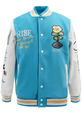 Men's Rise Again Embroidered Melton Varsity Jacket