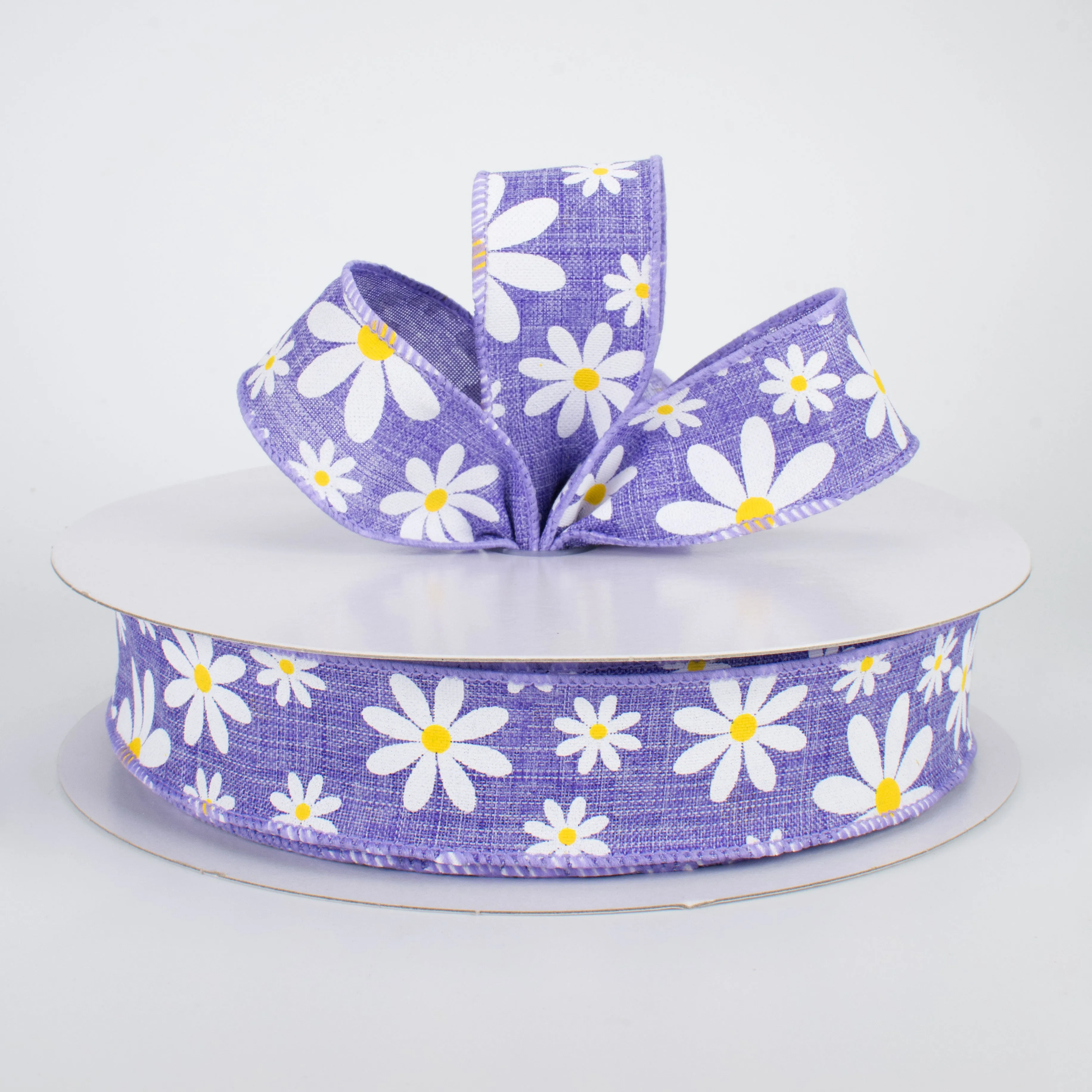 1.5" Daisy Flower Ribbon: Lavender (50 Yards)