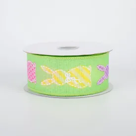 1.5" Easter Bunny Patterns Ribbon: Lime (10 Yards)