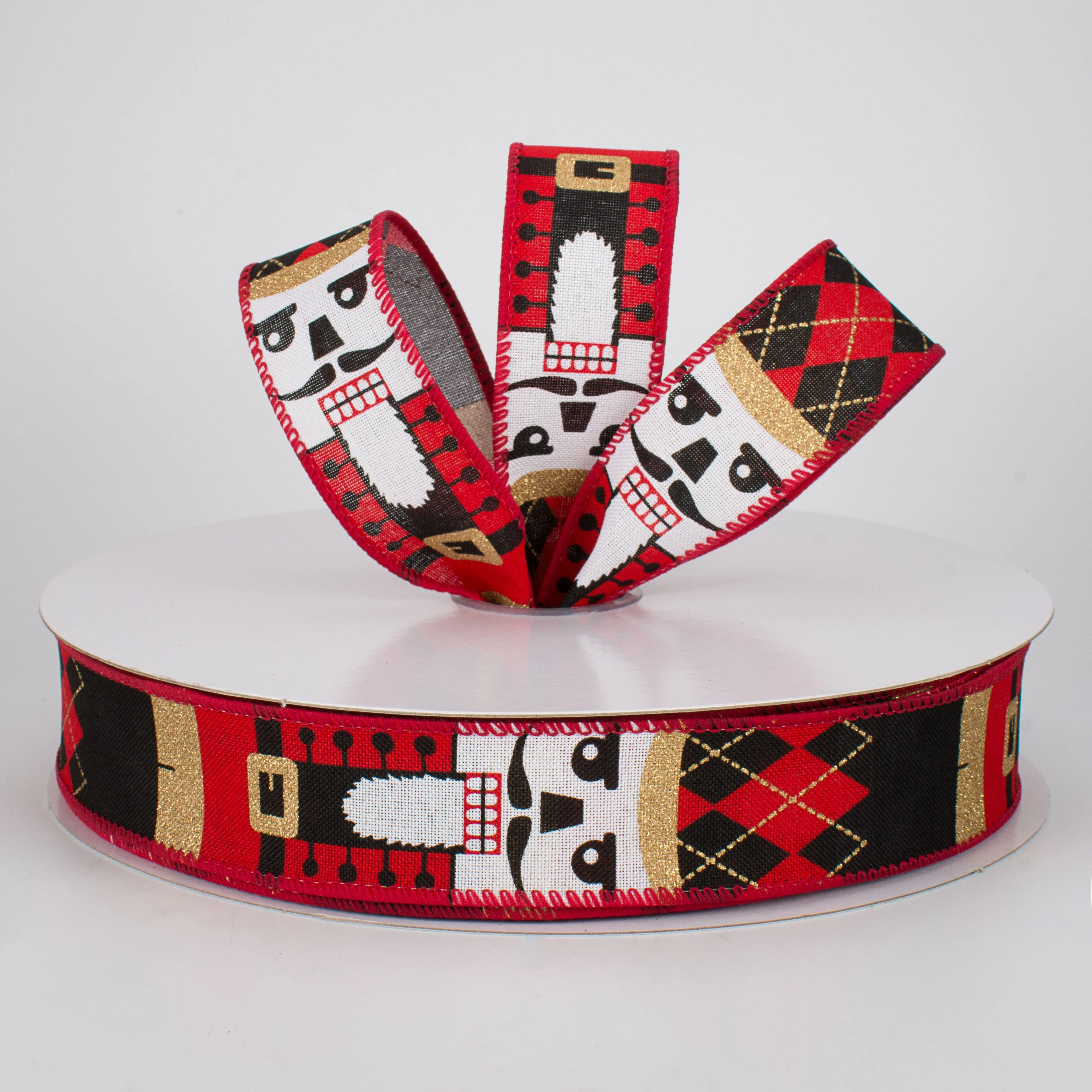 1.5" Faux Canvas Nutcracker Ribbon (50 Yards)