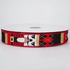 1.5" Faux Canvas Nutcracker Ribbon (50 Yards)