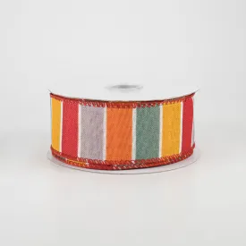 1.5" Florida Stripe Ribbon: Grey, Teal, Yellow & Orange (10 Yards)