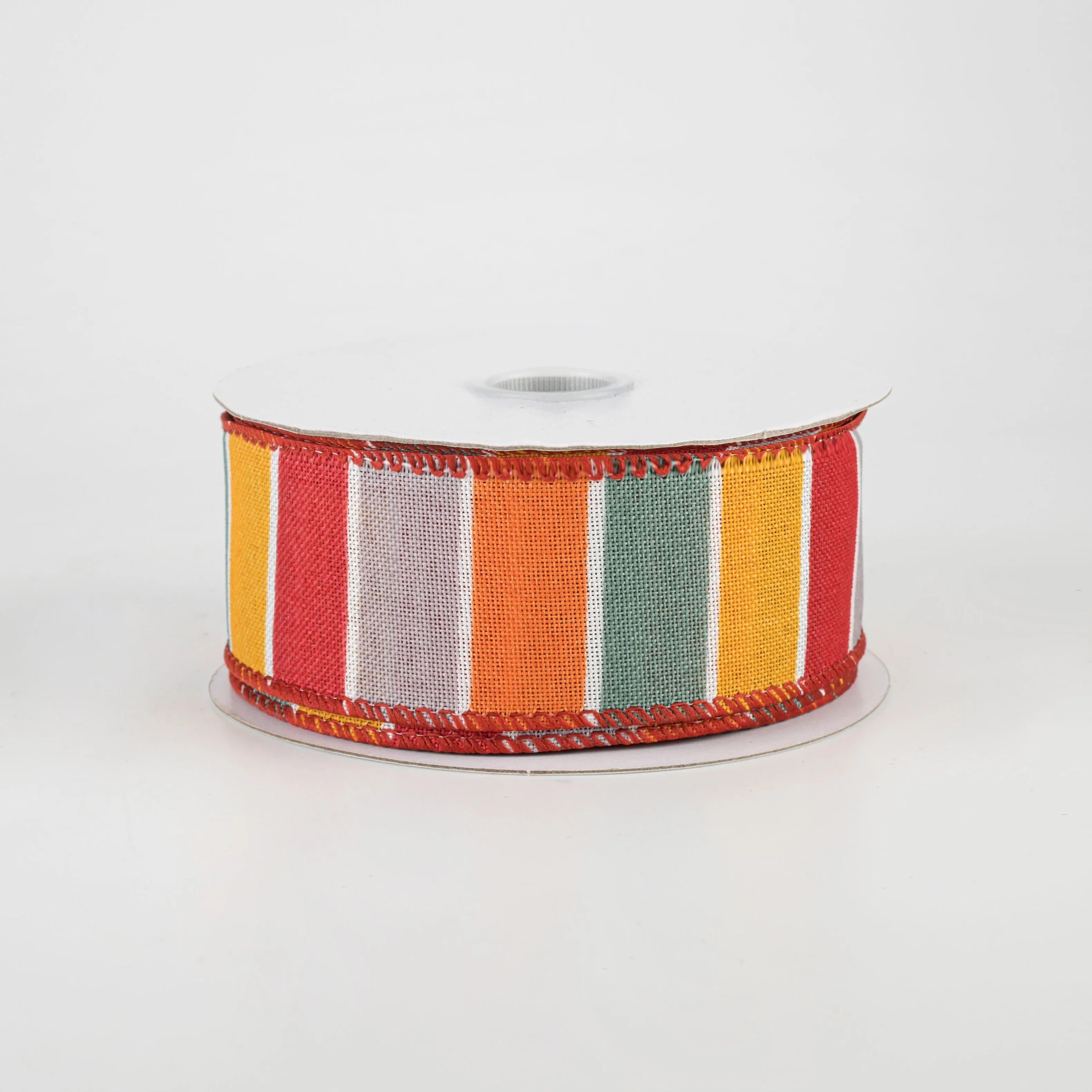 1.5" Florida Stripe Ribbon: Grey, Teal, Yellow & Orange (10 Yards)