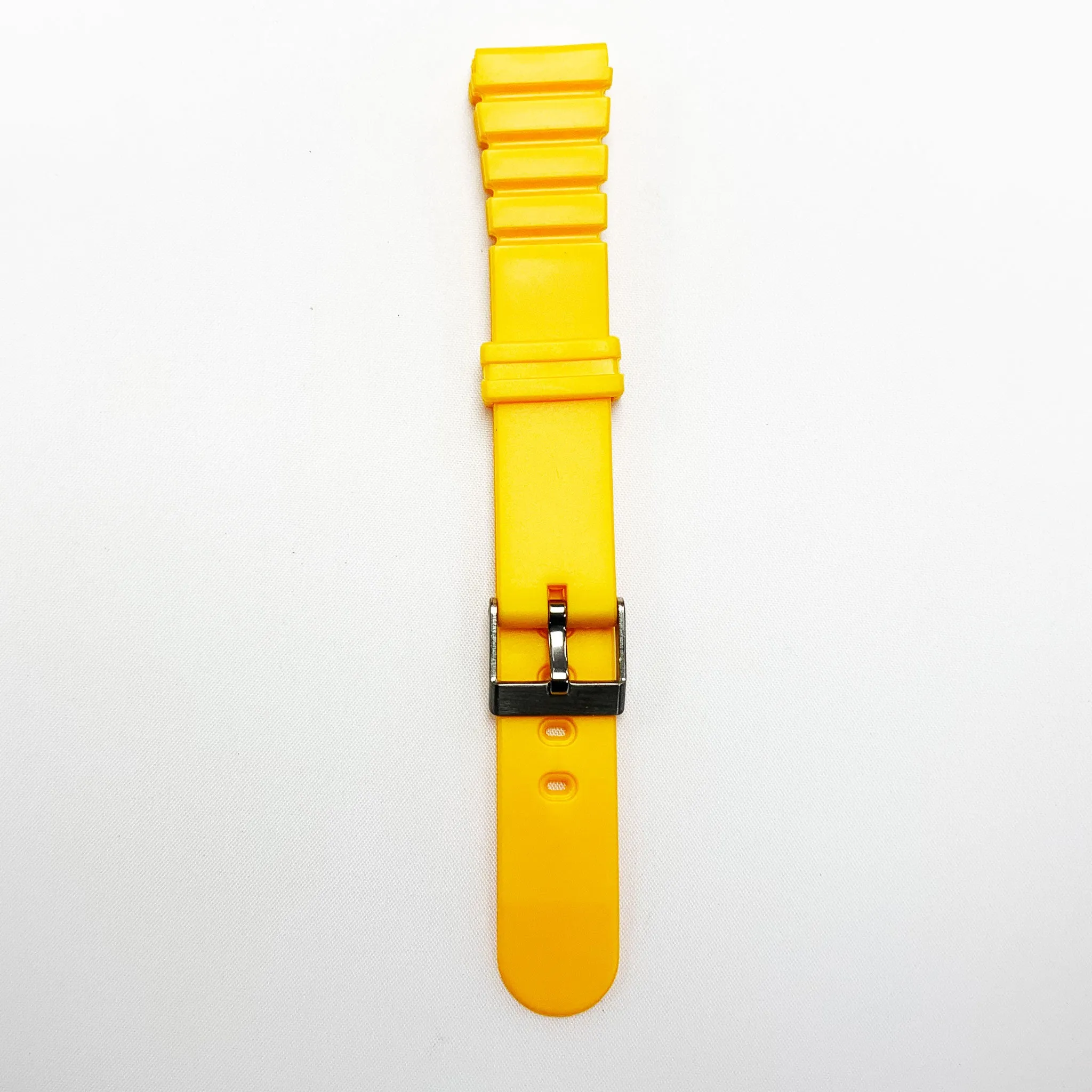 18 MM PVC Sports Watch Band Yellow Color Quick Release XL Size Watch Strap