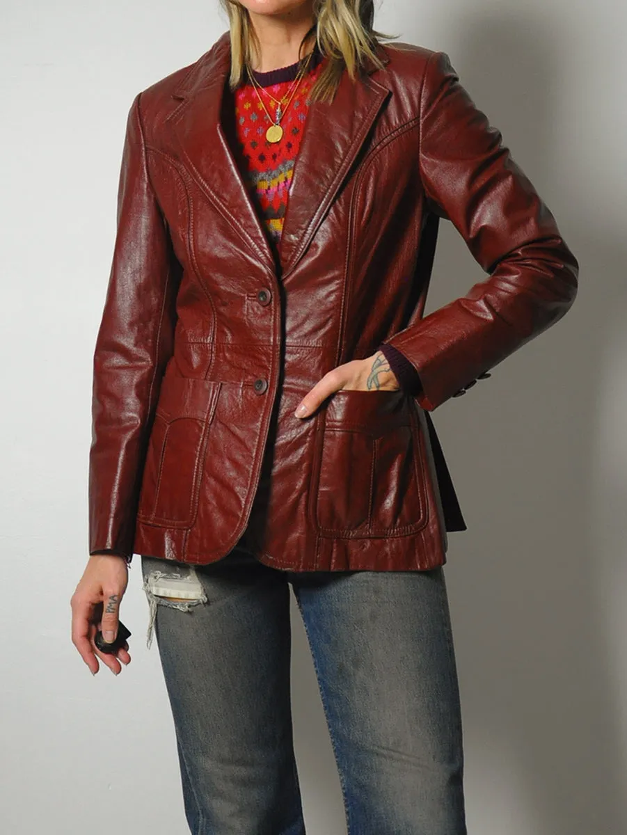 1970's Brick Leather Blazer