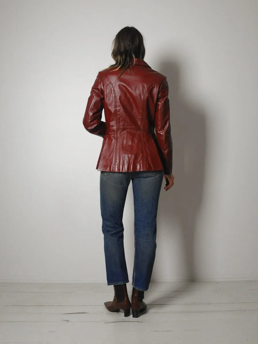 1970's Brick Leather Blazer