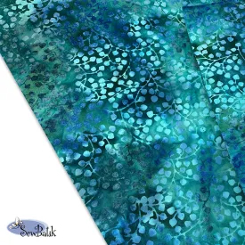 57" Batik Canvas (5oz) - Gardenista Vine - Ocean Teal