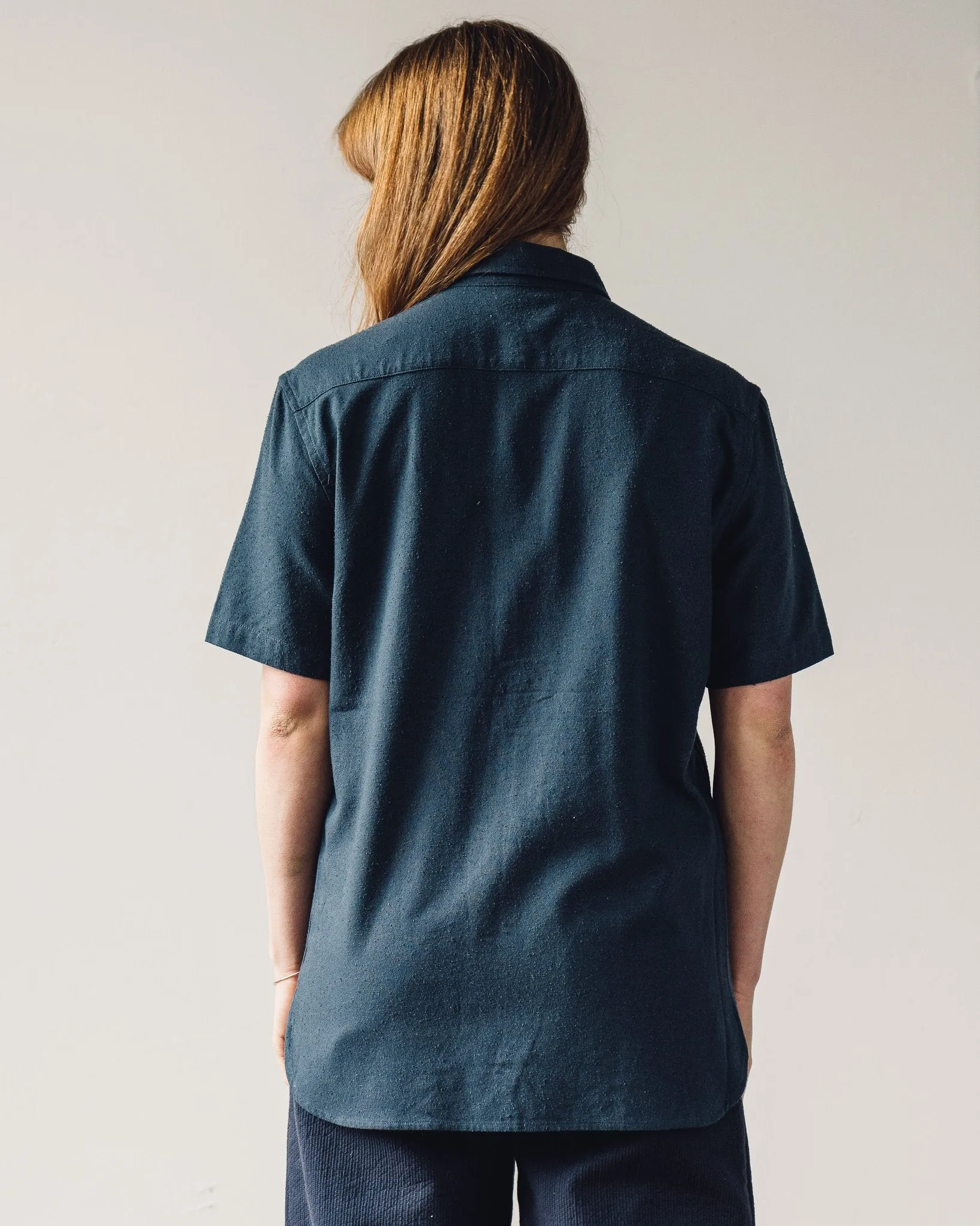 7115 Unisex Short Sleeve Side Pocket Shirt, Navy