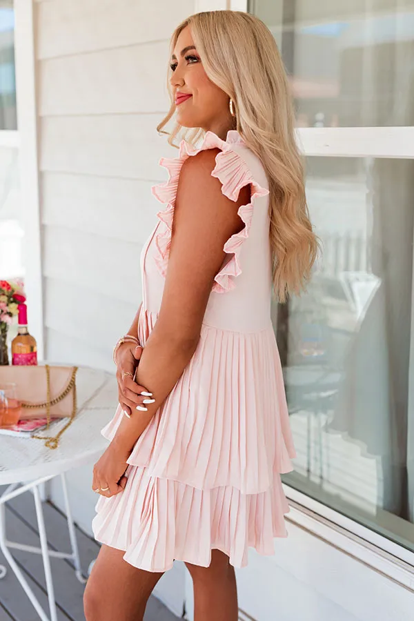 After Work Social Pleated Dress In Rose Quartz