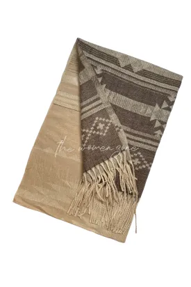 Aztec Woolen Stole - Beige