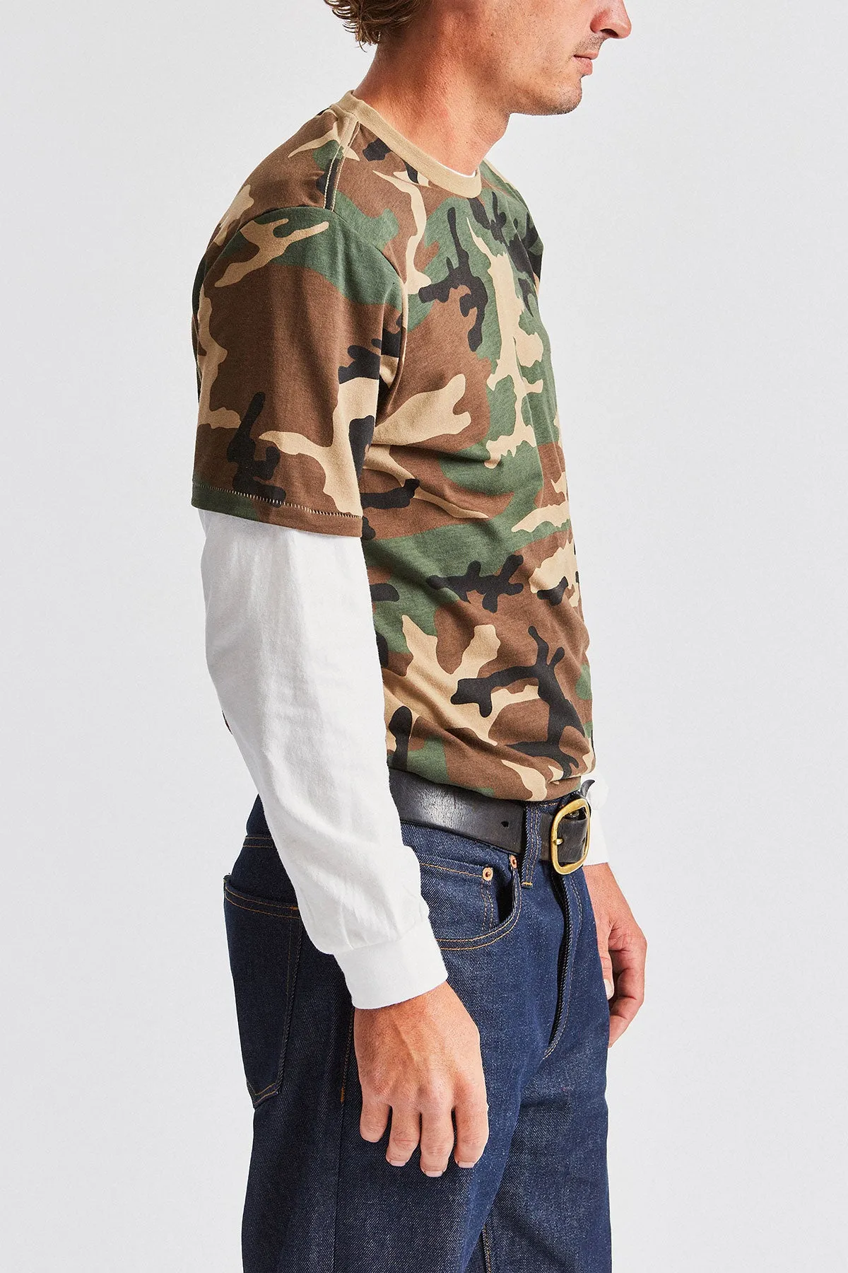 Basic S/S Premium Tee - Woodland Camo