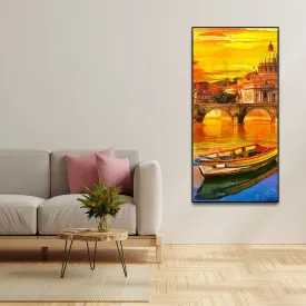 Beautiful Abstract Lake Scenery Wall Painting