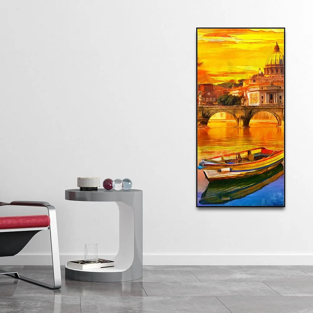 Beautiful Abstract Lake Scenery Wall Painting