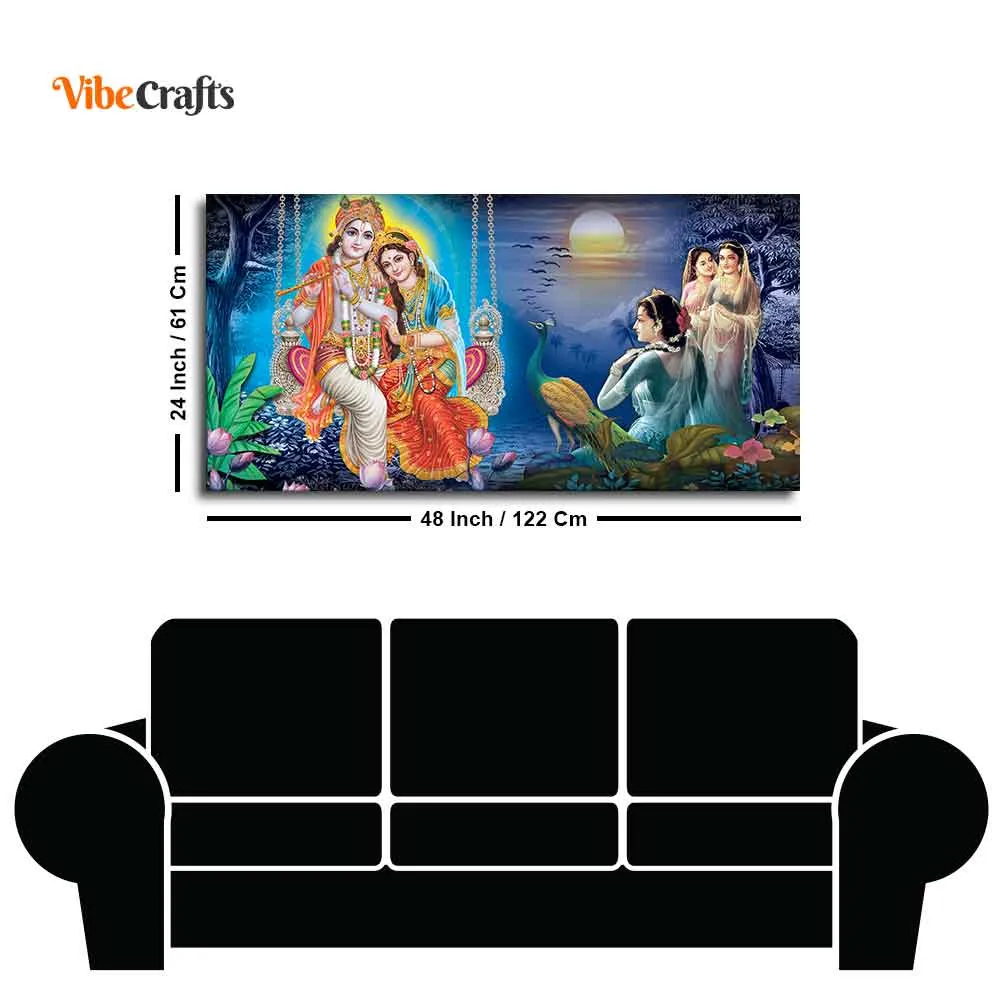 Beautiful Radha Krishna Canvas Wall Painting