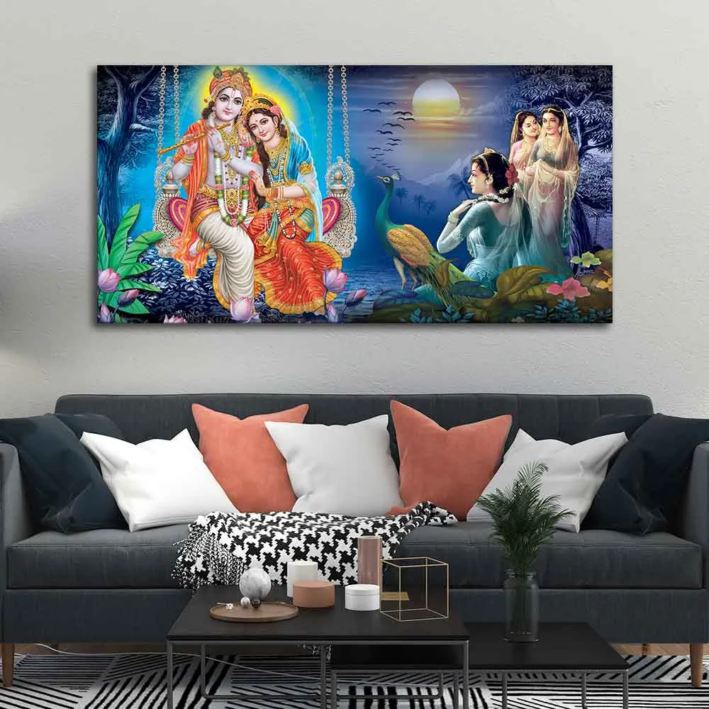 Beautiful Radha Krishna Canvas Wall Painting