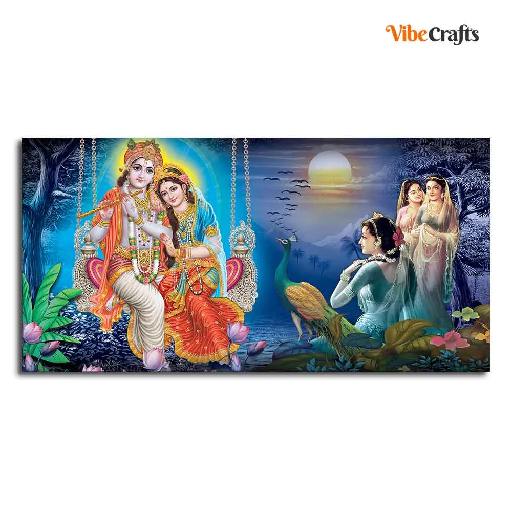 Beautiful Radha Krishna Canvas Wall Painting