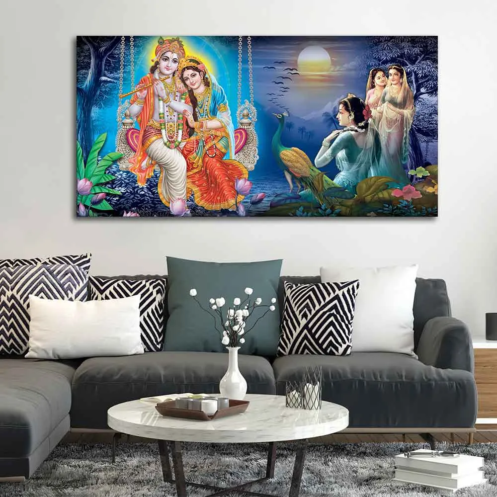 Beautiful Radha Krishna Canvas Wall Painting