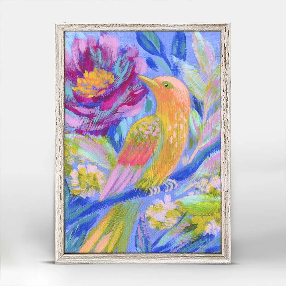 Birdsong In Blue 1 Mini Framed Canvas