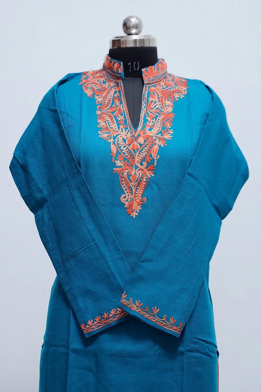 Blue COLOUR AARI WORK EMBROIDERED KURTI WITH NEW DESIGNER PAISLEYS PATTERN