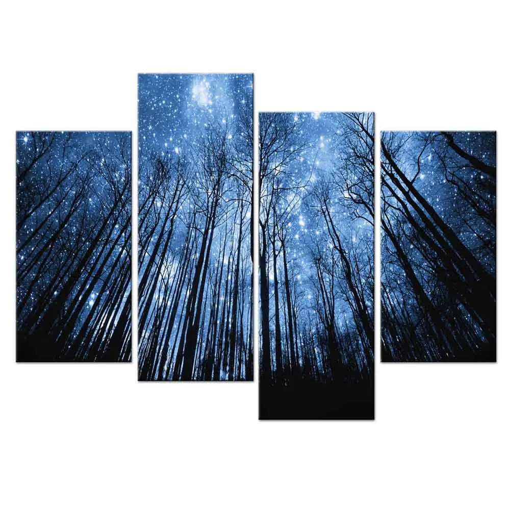 Blue Forest with Starry Sky