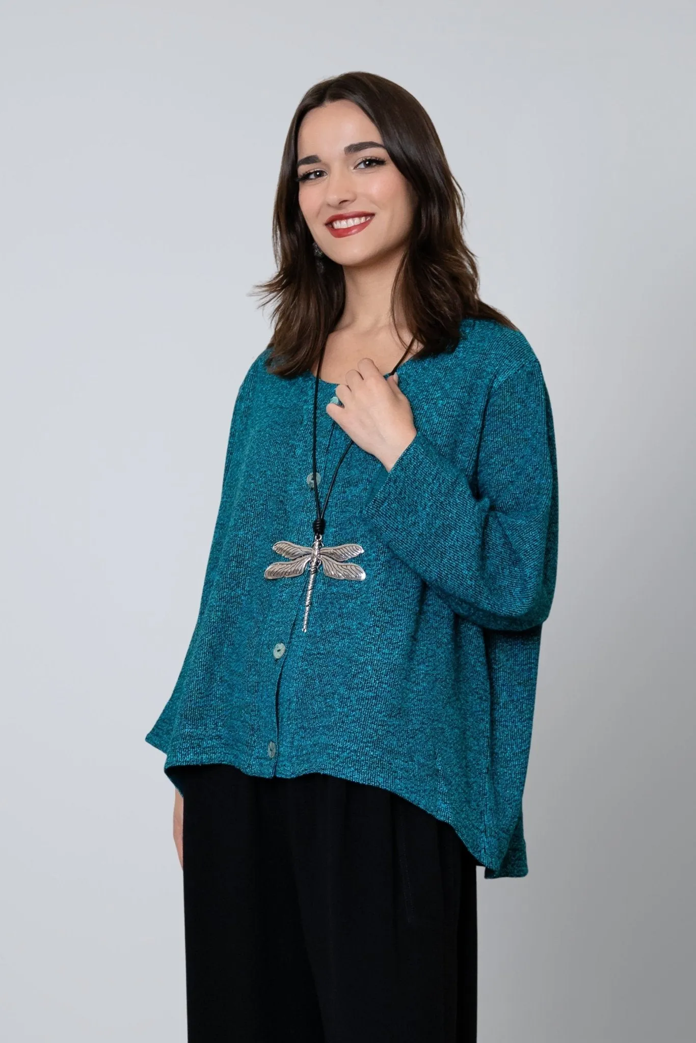 Bouclé Short Jacket - Turquoise