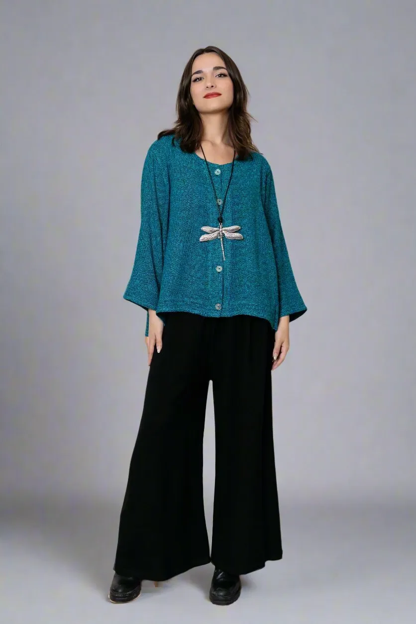 Bouclé Short Jacket - Turquoise