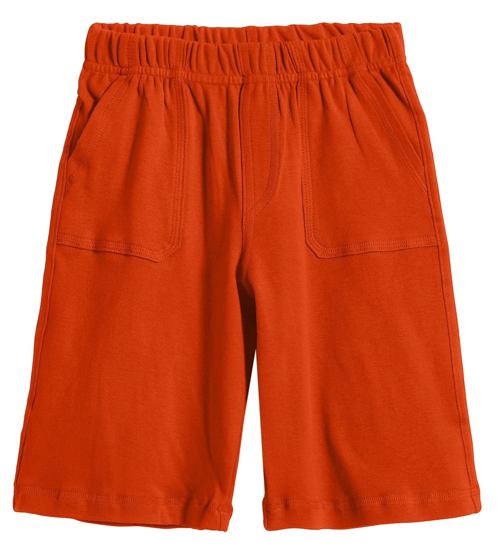 Boys Soft Cotton UPF 50  3 -Pocket Jersey Shorts | Orange