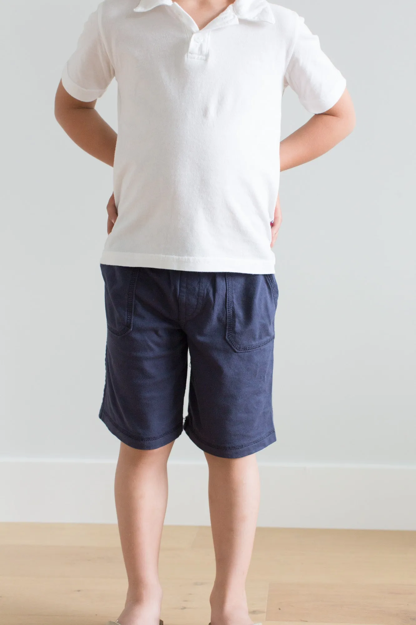 Boys Soft Cotton UPF 50  3 -Pocket Jersey Shorts | Orange