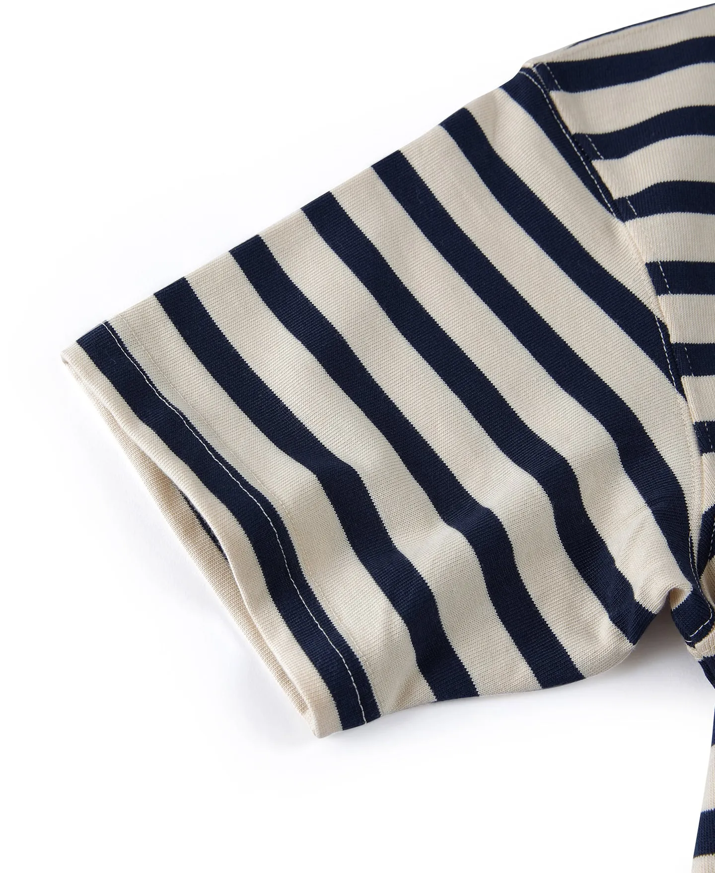 Breton Stripe T-Shirt - Apricot/Navy