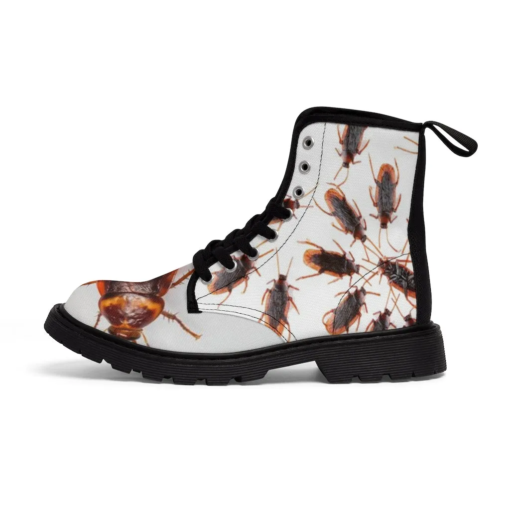 Canvas Boots AL BLUE DESIGNED ART DAMN ROACHES