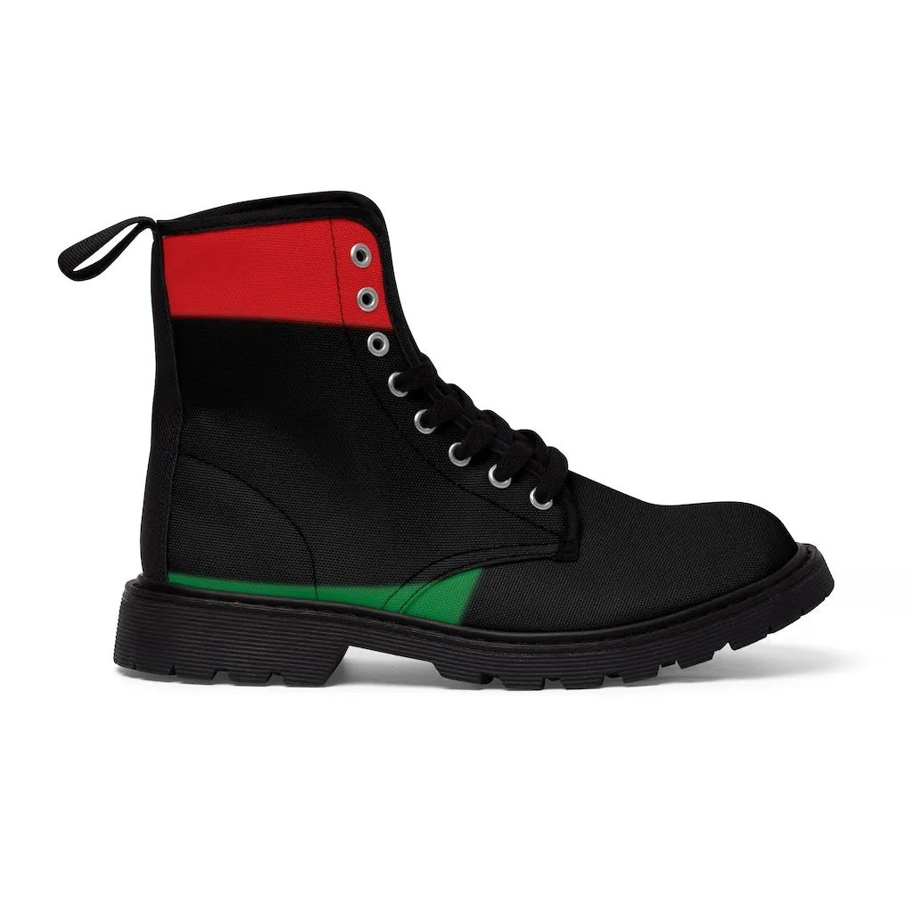 Canvas Boots AL BLUE DESIGNED ART RED BLACK & GREEN