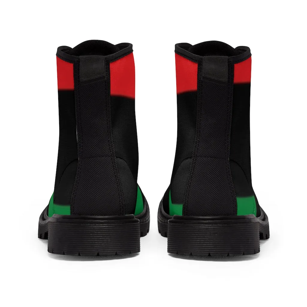 Canvas Boots AL BLUE DESIGNED ART RED BLACK & GREEN