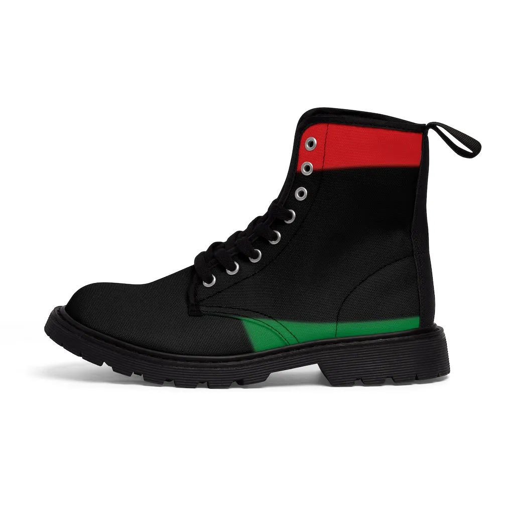 Canvas Boots AL BLUE DESIGNED ART RED BLACK & GREEN