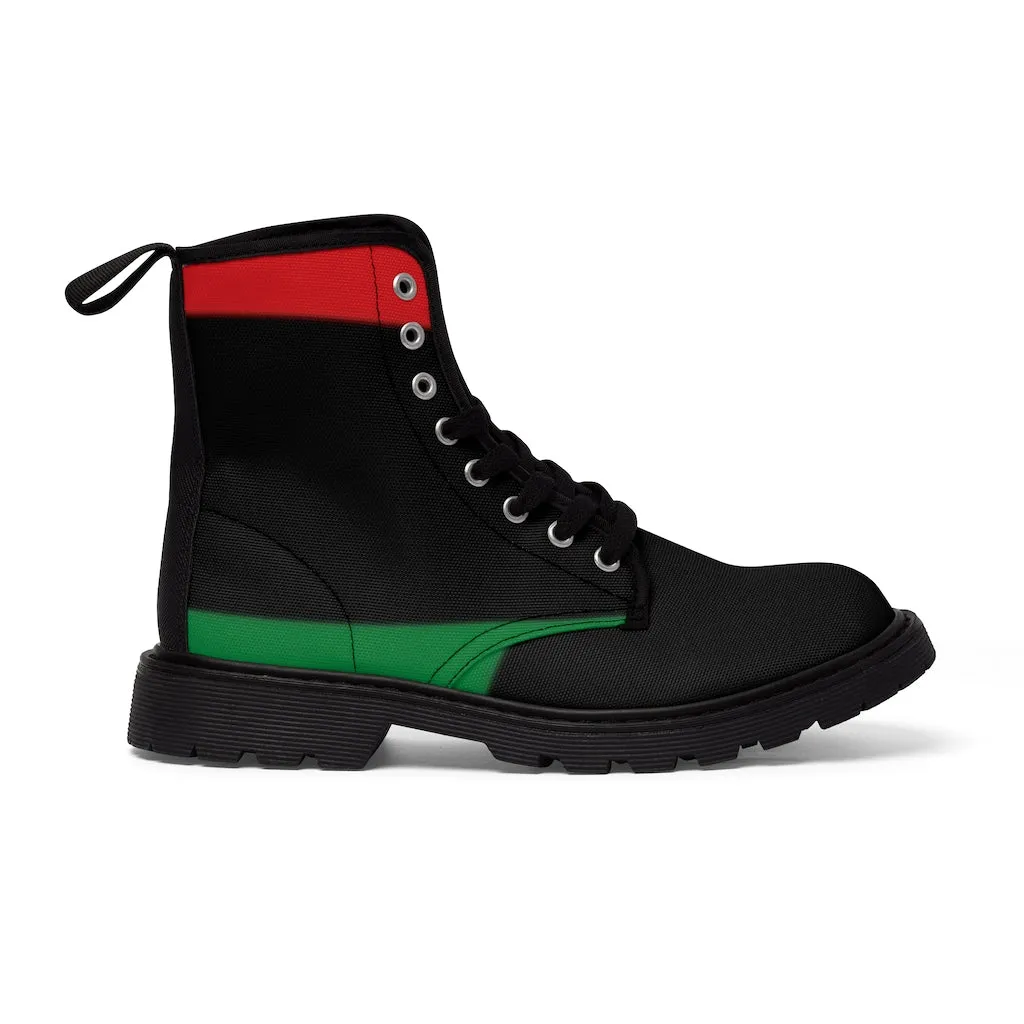 Canvas Boots AL BLUE DESIGNED ART RED BLACK & GREEN