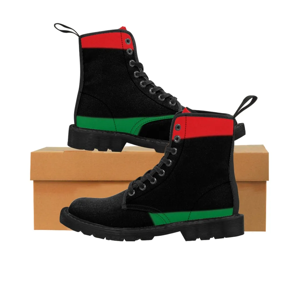 Canvas Boots AL BLUE DESIGNED ART RED BLACK & GREEN