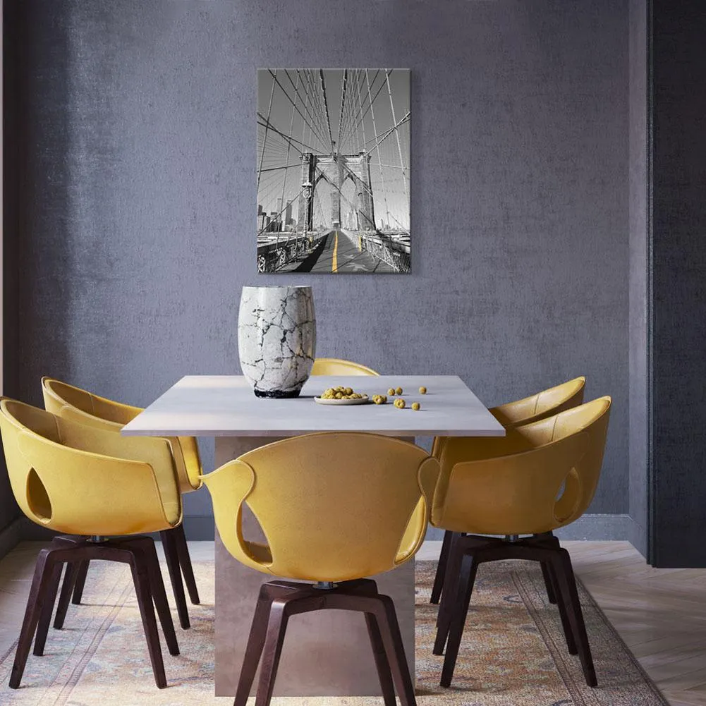 Canvas Print - Black and Yellow New York City Brooklyn Bridge 24x32 Inch (60x80cm)