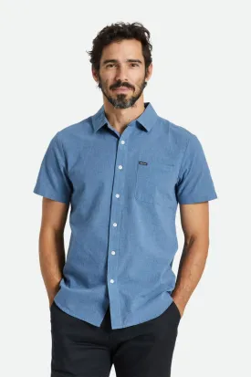 Charter Textured Weave S/S Woven Shirt - Heather Pacific Blue