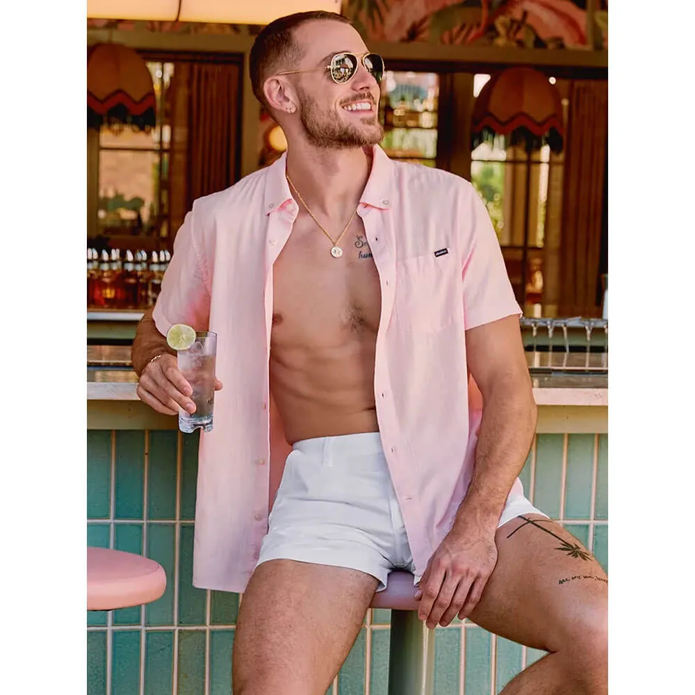 Chubbies The Pinky Winky Short Sleeve Sport Shirt - Light/Pastel Pink