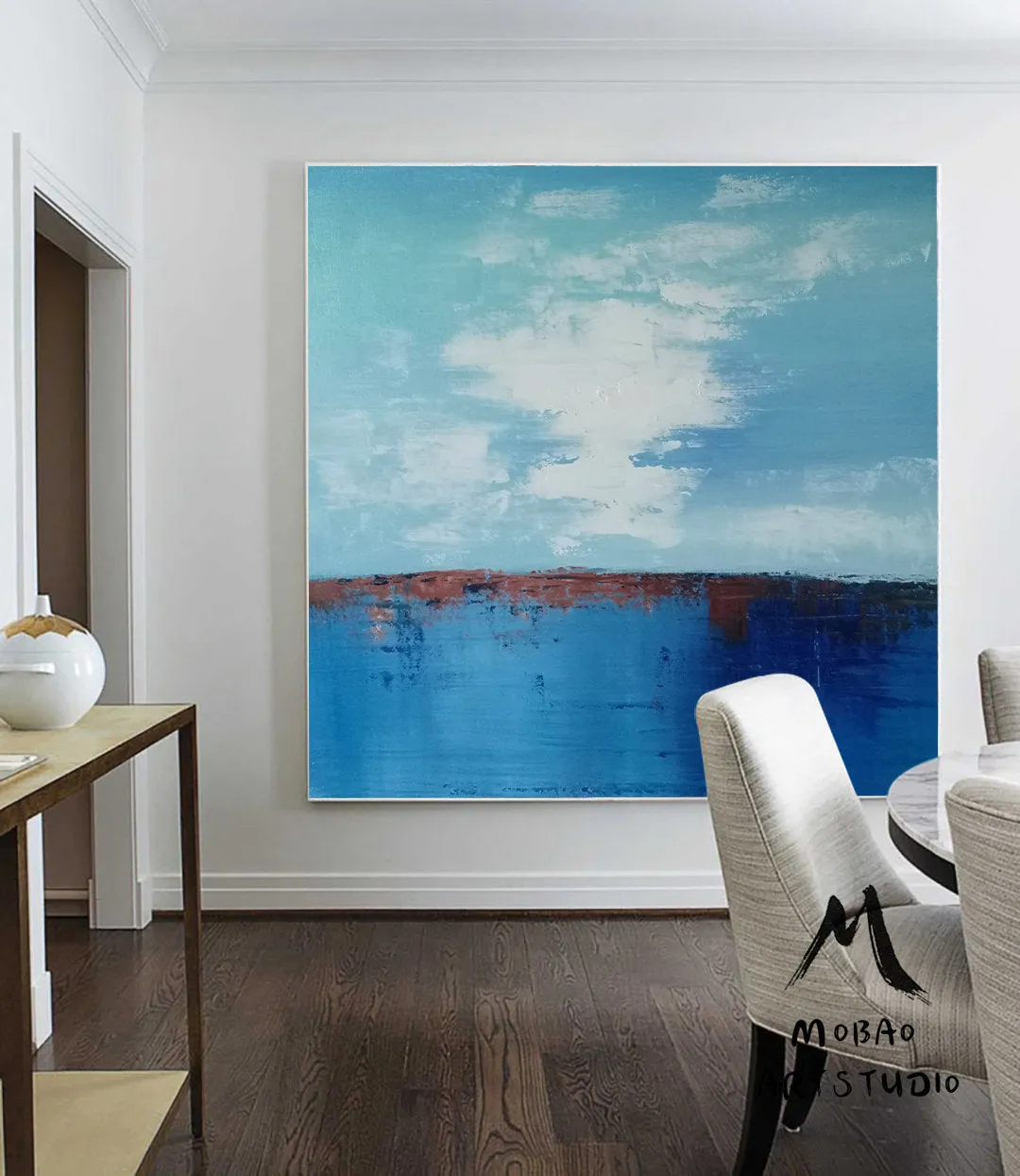 Cloud Oil Painting Blue Ocean Abstract Painting Living Room Sofa Art Np051