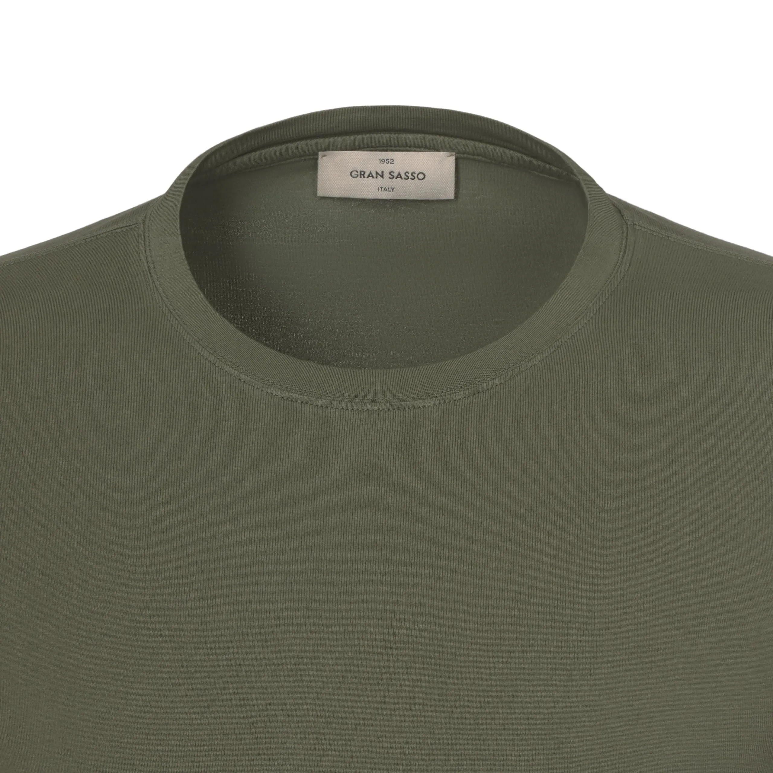 Cotton Crew-Neck T-Shirt in Military Green