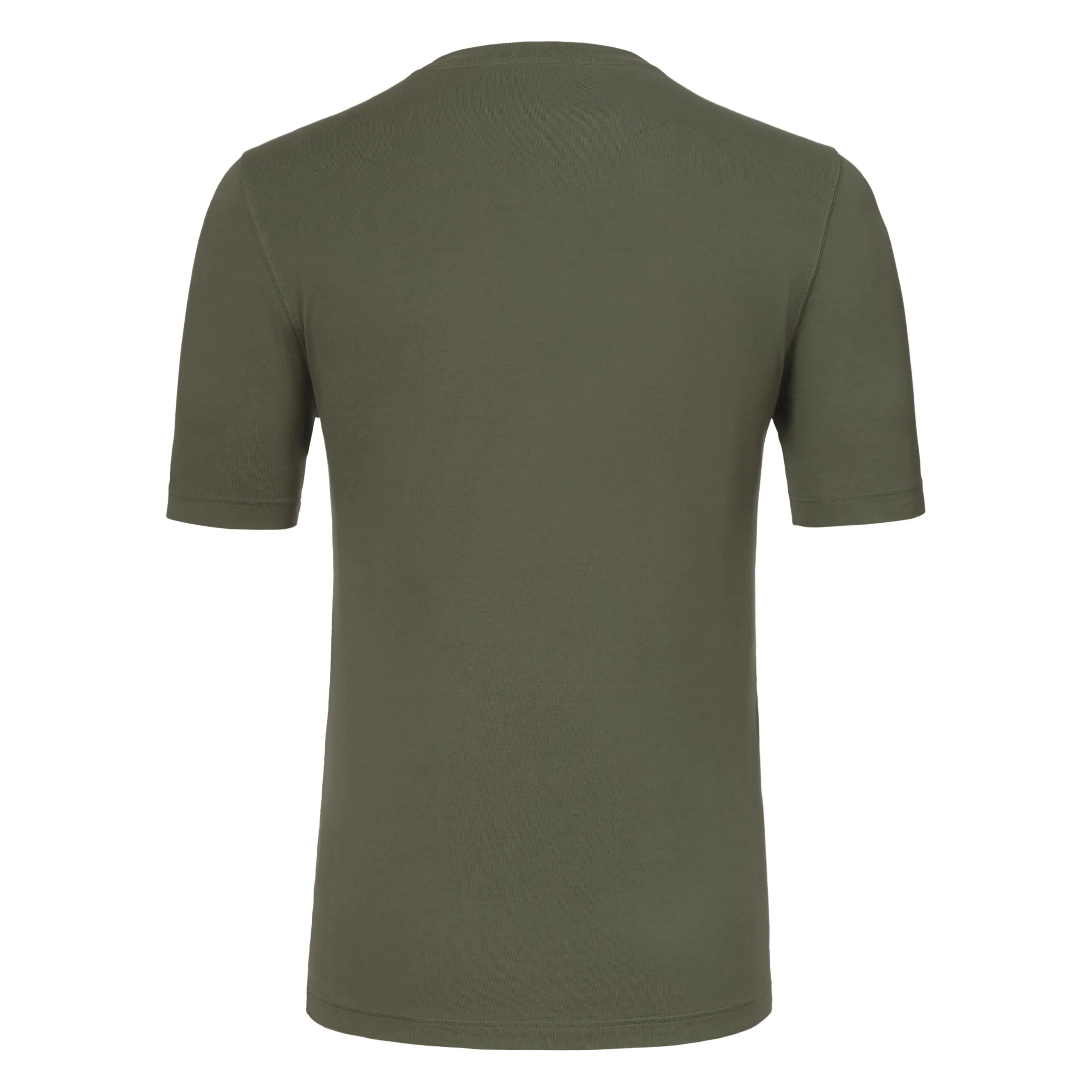 Cotton Crew-Neck T-Shirt in Military Green