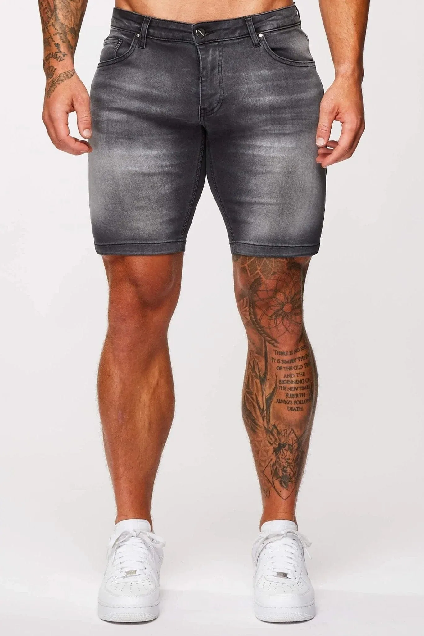 DENIM SHORT - WASHED GREY