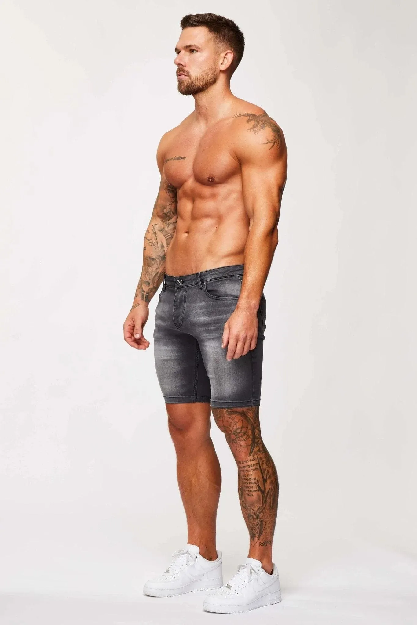 DENIM SHORT - WASHED GREY