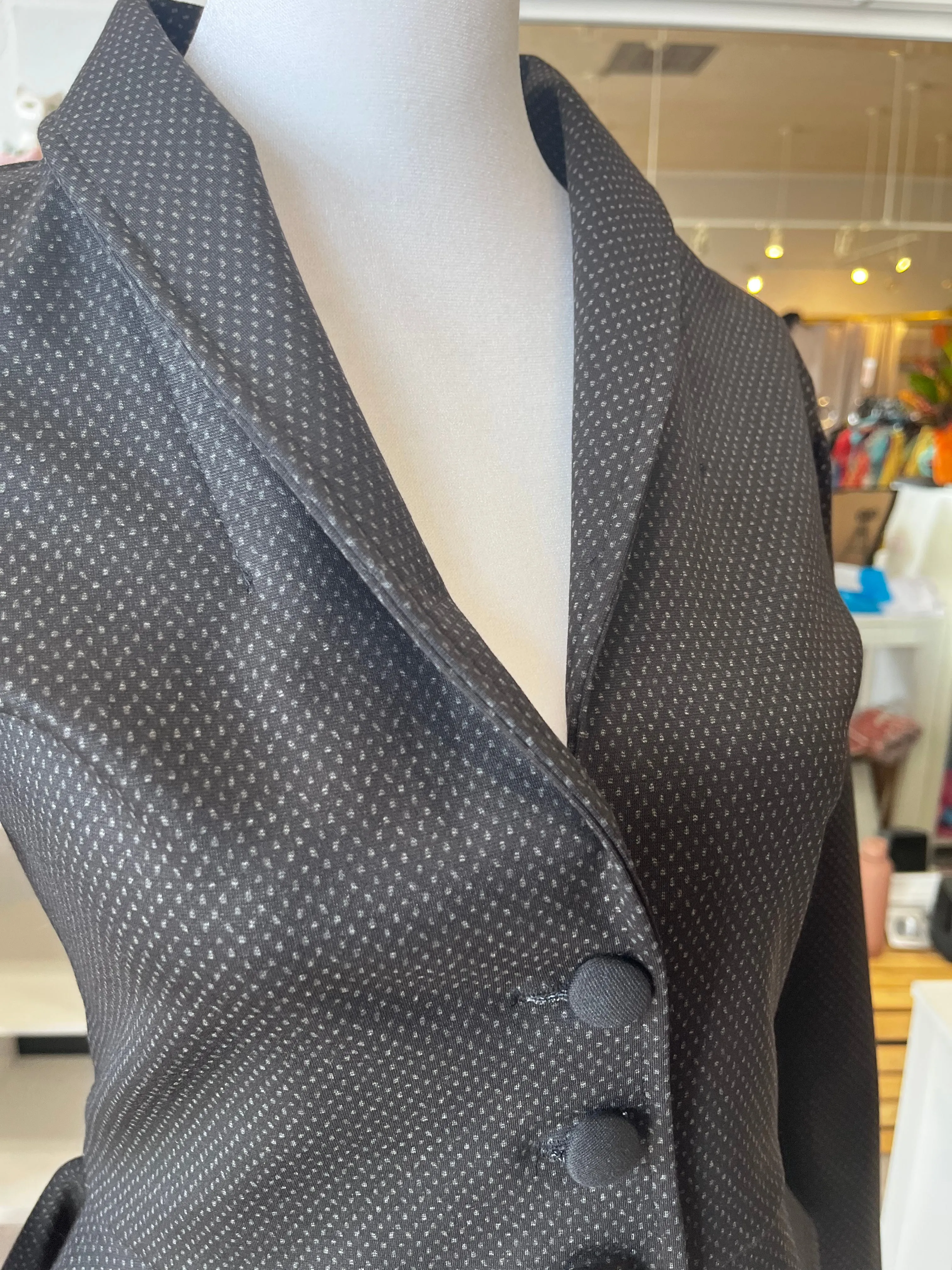 Diva Jacket - Black & Grey Pin Dot