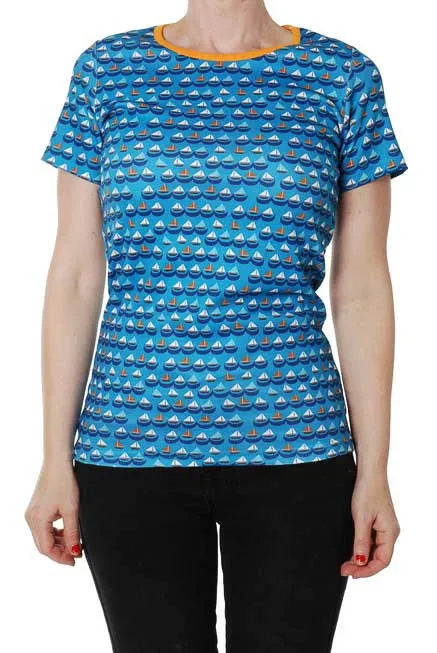 DUNS Short Sleeved T-shirt Adult - Sailing Boats Blue