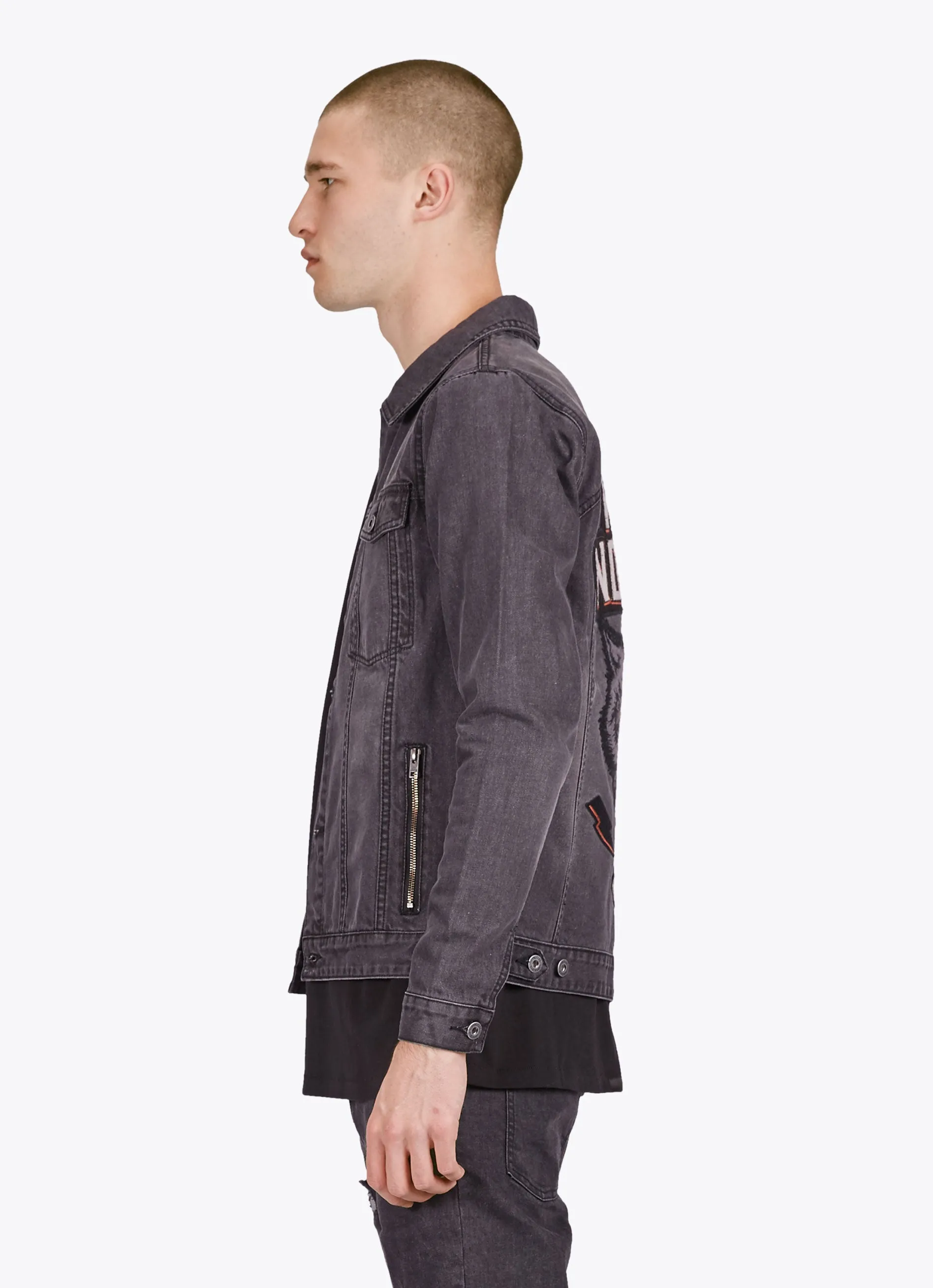 Gang Denim Jacket Banged Up Black