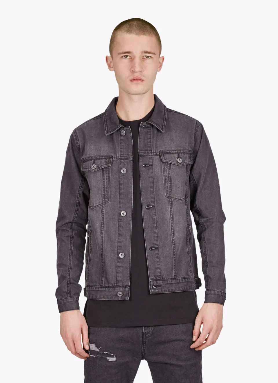 Gang Denim Jacket Banged Up Black