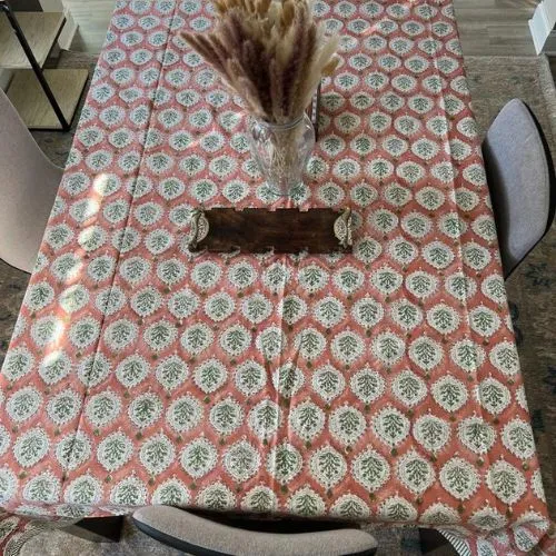 Gift Indian Block Print tablecloth, Floral Cotton Table Cover, Tablecloth, Farmhouse Tablecloth, Gift For Housewarming, New home gift