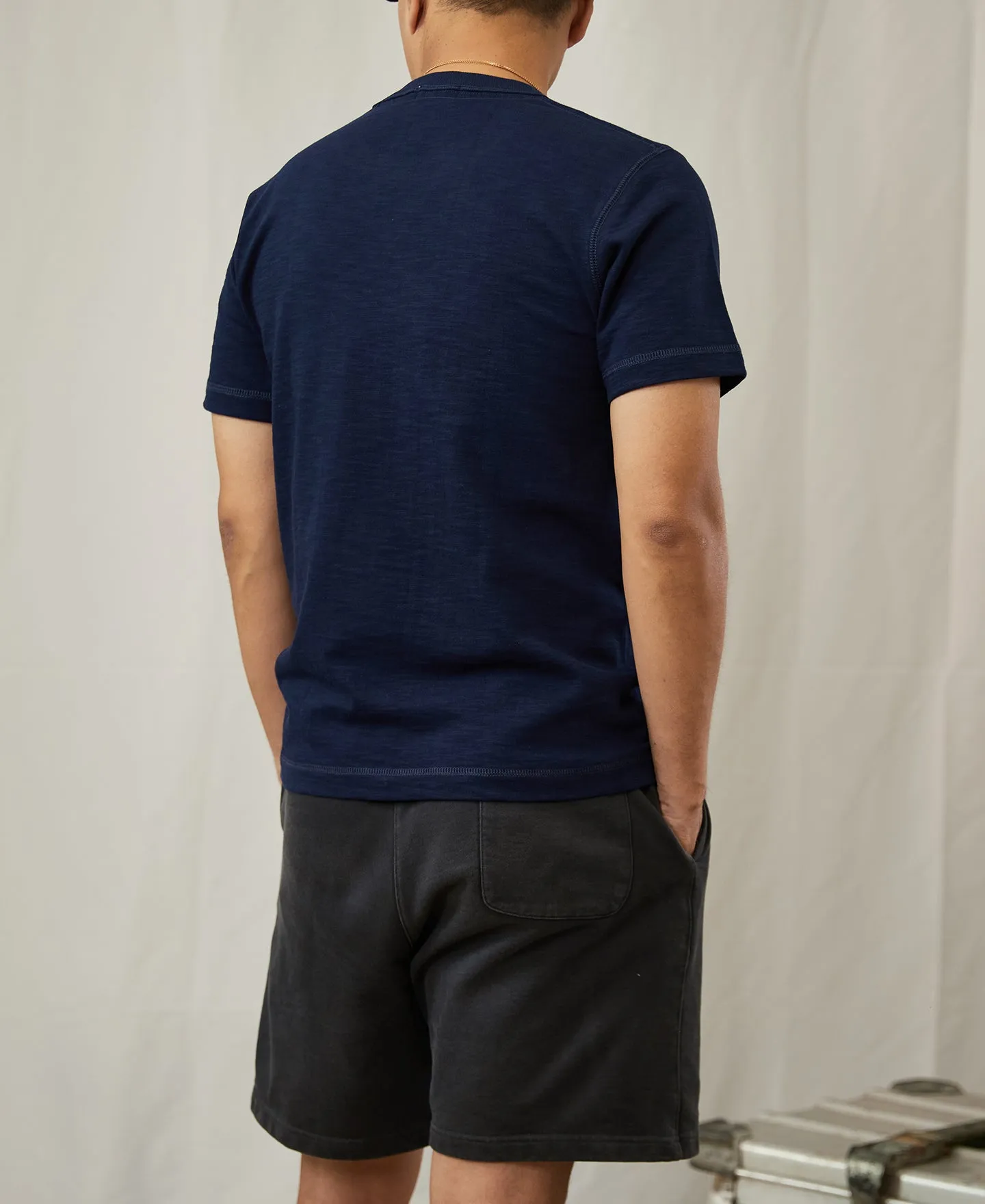 Heavyweight US Cotton Gusset Tubular T-Shirt - Indigo