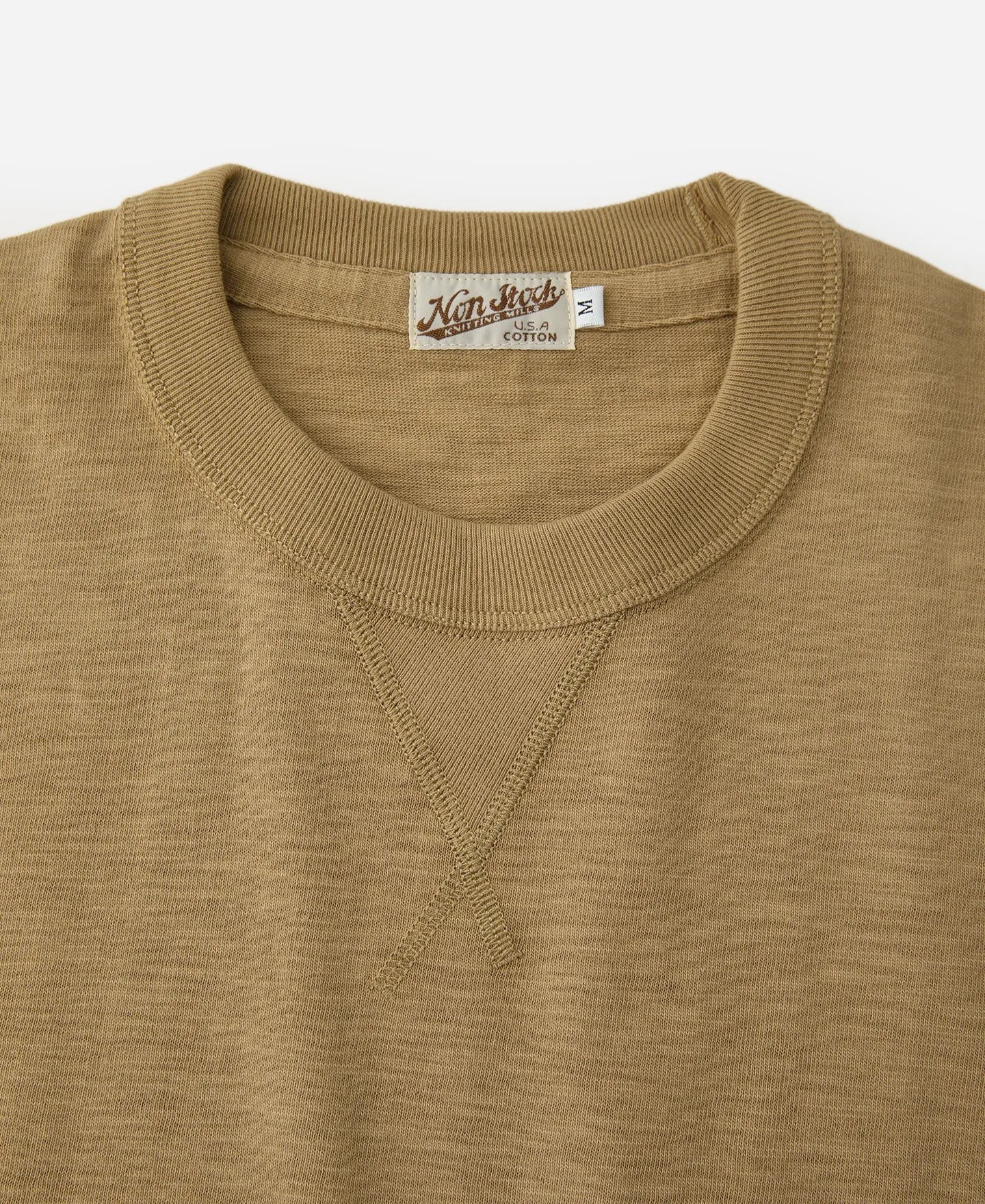 Heavyweight US Cotton Gusset Tubular T-Shirt - Sand